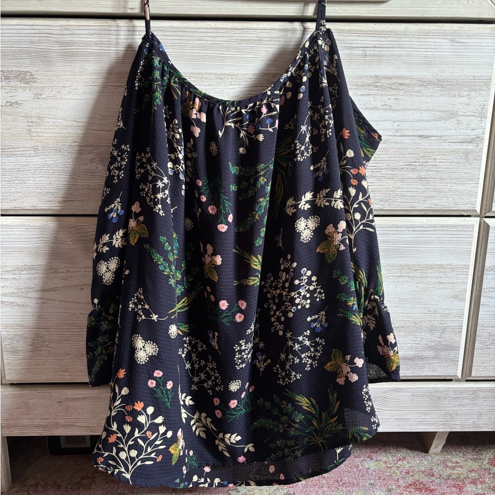 Floral Black Blouse